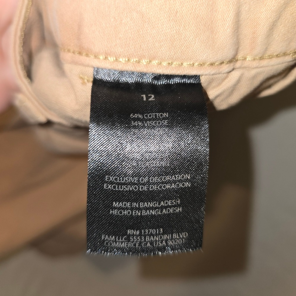 Banana Republic Chino Shorts 12 Women Tan Khaki Stretch Cotton Mid Rise Classic - Picture 7 of 7